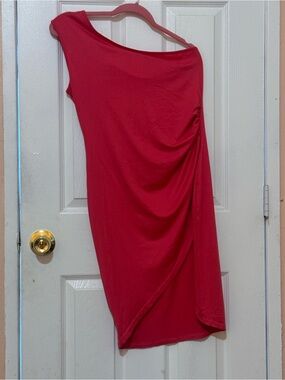 Women's pink  Asymmetric Draped Skirt